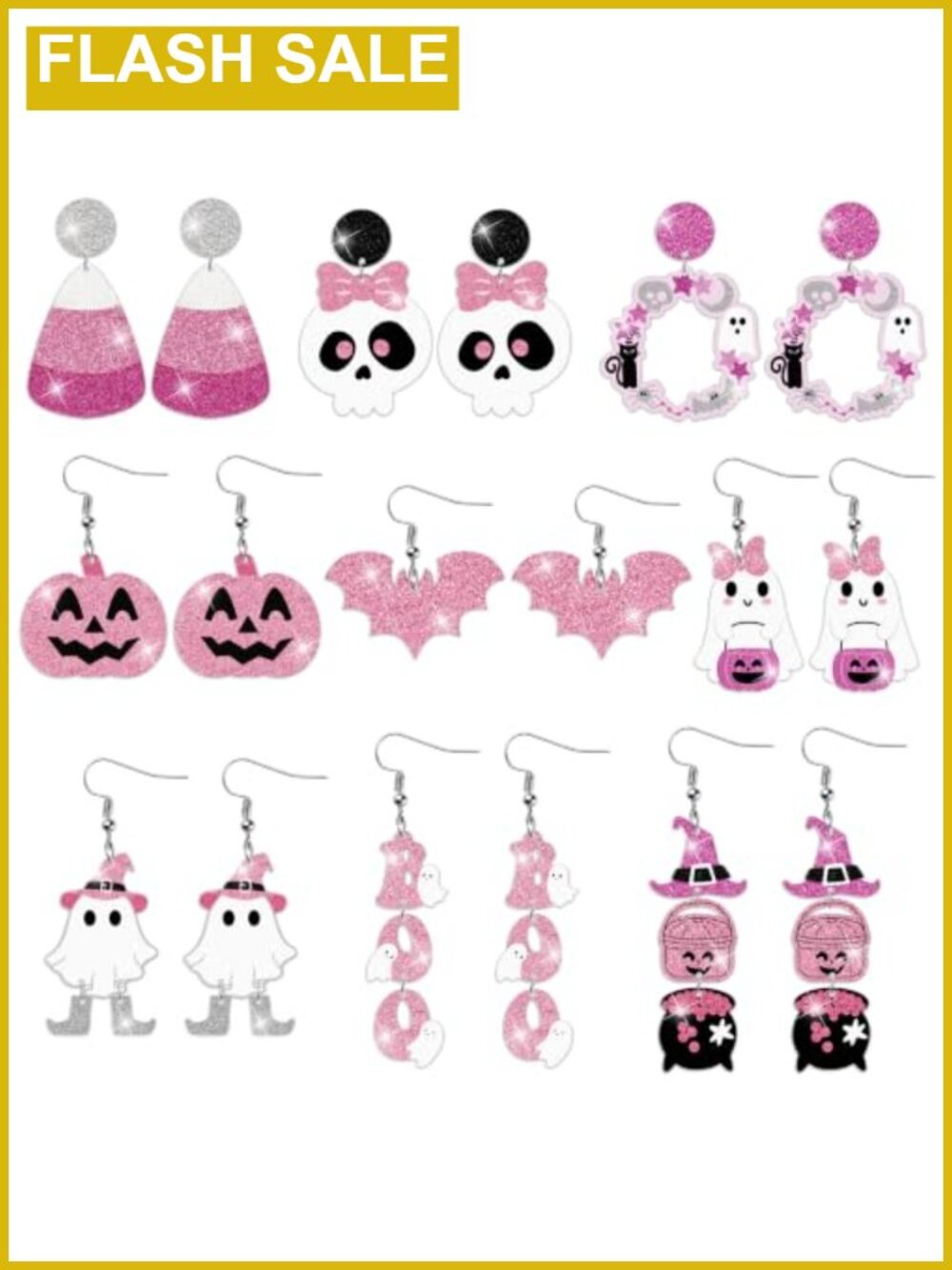 Glitter Acrylic Stainless Steel Earrings Women Drop Dangle